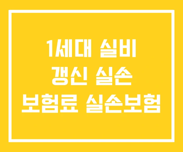 1세대 실비 갱신 실손 보험료 실손보험 1세대 실비 갱신 실손 보험료 실손보험