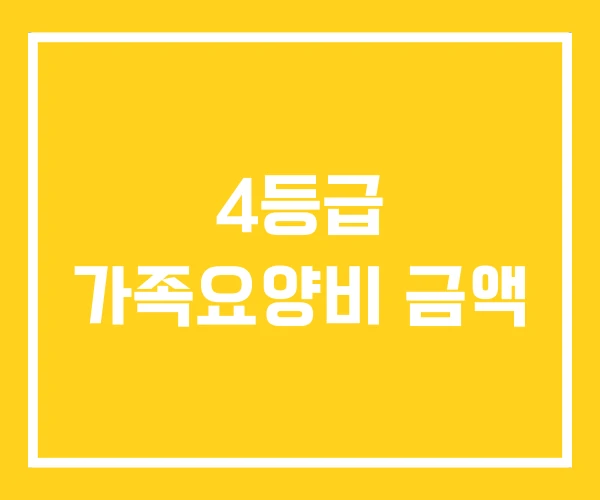 4등급 가족요양비 금액