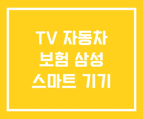 TV 자동차 보험 삼성 스마트 기기 TV 자동차 보험 삼성 스마트 기기