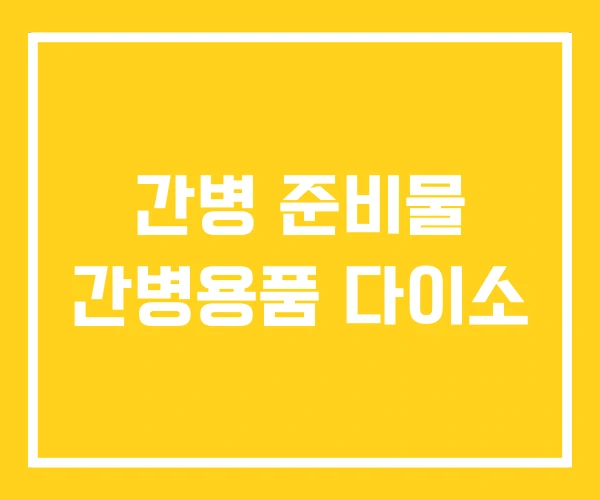 간병 준비물 간병용품 다이소 간병 준비물 간병용품 다이소
