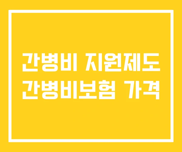 간병비 지원제도 간병비보험 가격