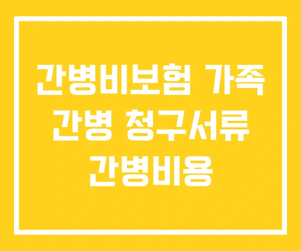 간병비보험 가족 간병 청구서류 간병비용 간병비보험 가족 간병 청구서류 간병비용