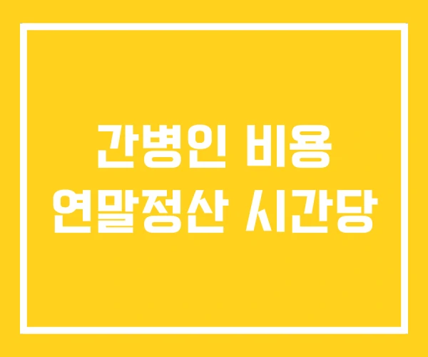 간병인 비용 연말정산 시간당 간병인 비용 연말정산 시간당