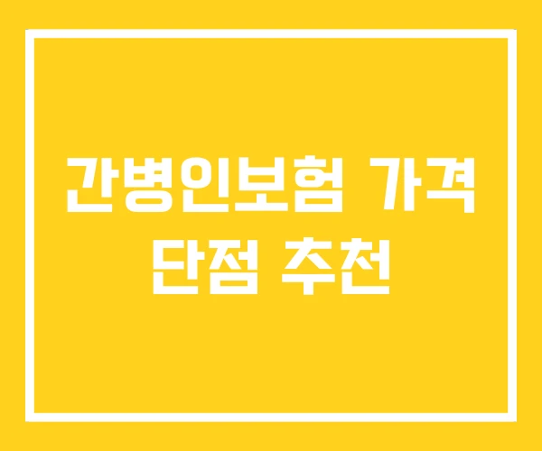 간병인보험 가격 단점 추천 간병인보험 가격 단점 추천