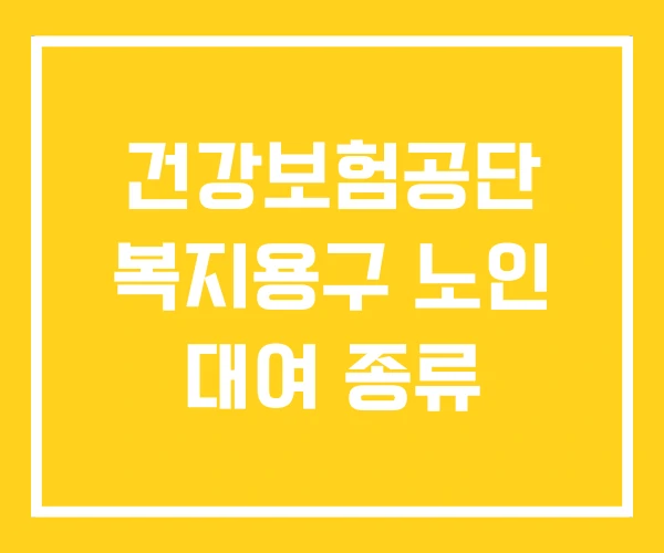 건강보험공단 복지용구 노인 대여 종류 건강보험공단 복지용구 노인 대여 종류