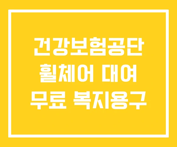 건강보험공단 휠체어 대여 무료 복지용구 건강보험공단 휠체어 대여 무료 복지용구