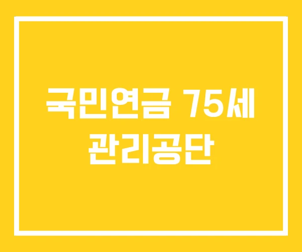 국민연금 75세 관리공단 국민연금 75세 관리공단