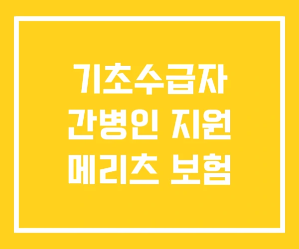 기초수급자 간병인 지원 메리츠 보험 기초수급자 간병인 지원 메리츠 보험