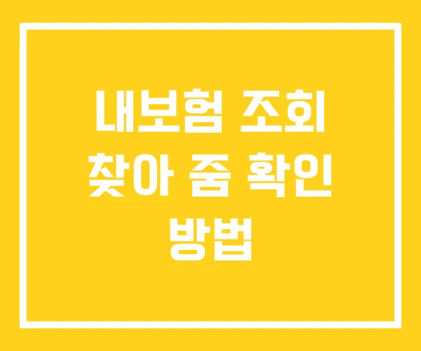 내보험 조회 찾아 줌 확인 방법 내보험 조회 찾아 줌 확인 방법