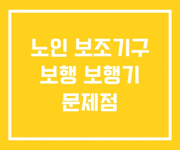 노인 보조기구 보행 보행기 문제점