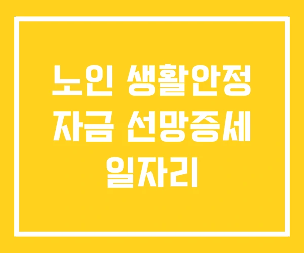 노인 생활안정 자금 선망증세 일자리