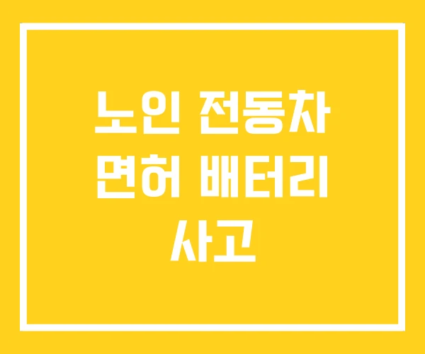 노인 전동차 면허 배터리 사고 노인 전동차 면허 배터리 사고