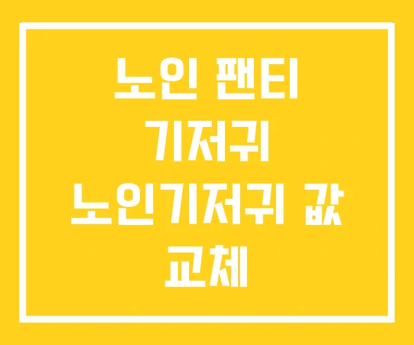 노인 팬티 기저귀 노인기저귀 값 교체