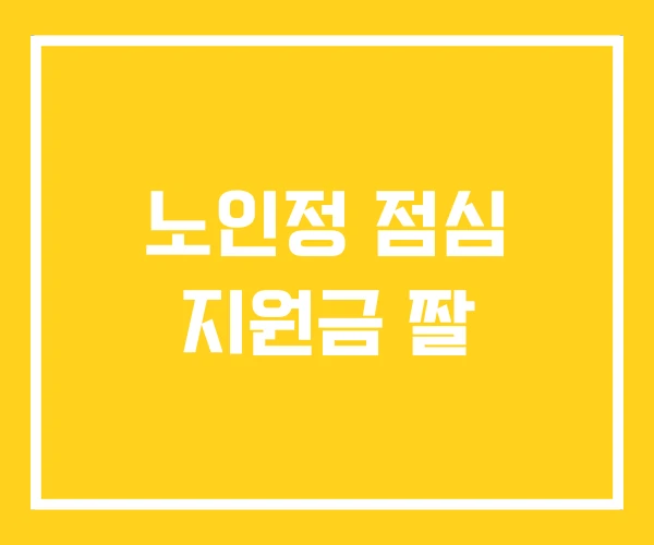 노인정 점심 지원금 짤