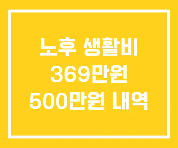 노후 생활비 369만원 500만원 내역