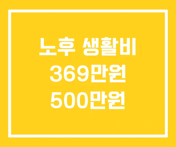 노후 생활비 369만원 500만원