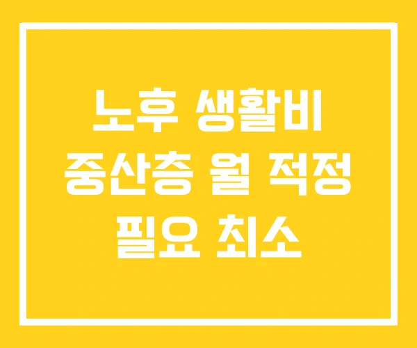 노후 생활비 중산층 월 적정 필요 최소 노후 생활비 중산층 월 적정 필요 최소
