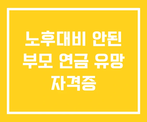 노후대비 안된 부모 연금 유망 자격증 노후대비 안된 부모 연금 유망 자격증
