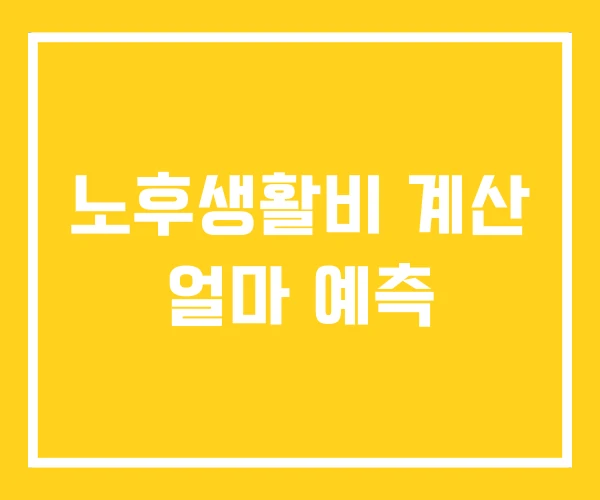 노후생활비 계산 얼마 예측
