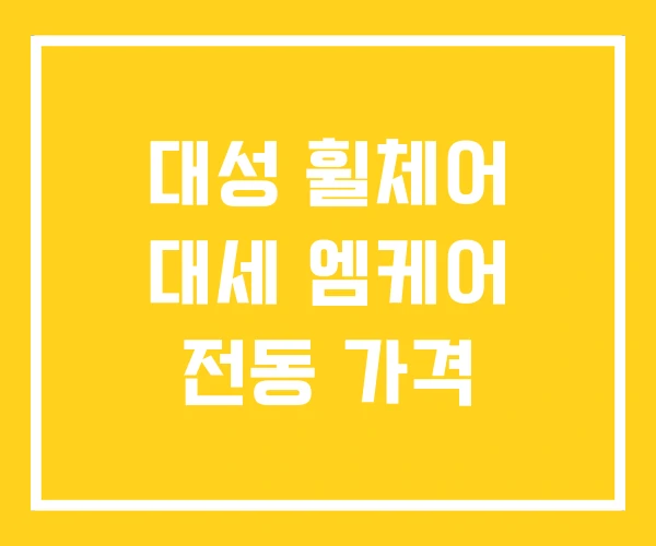 대성 휠체어 대세 엠케어 전동 가격