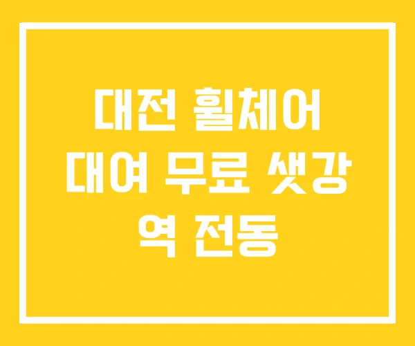 대전 휠체어 대여 무료 샛강 역 전동