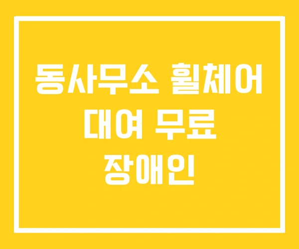동사무소 휠체어 대여 무료 장애인 동사무소 휠체어 대여 무료 장애인