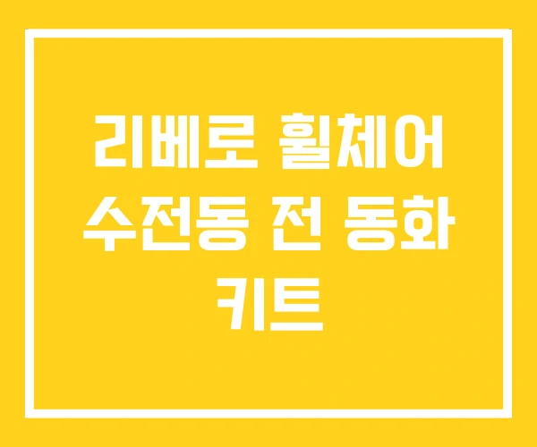 리베로 휠체어 수전동 전 동화 키트