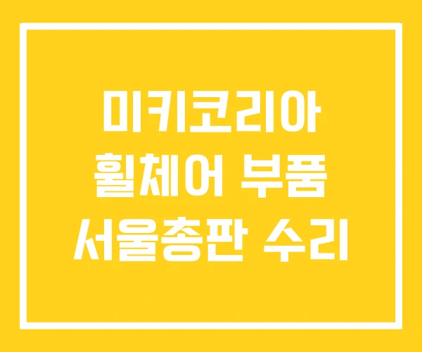 미키코리아 휠체어 부품 서울총판 수리