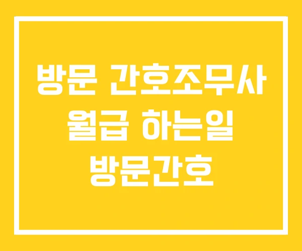 방문 간호조무사 월급 하는일 방문간호 방문 간호조무사 월급 하는일 방문간호