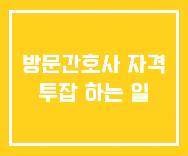 방문간호사 자격 투잡 하는 일 방문간호사 자격 투잡 하는 일