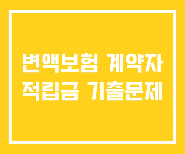 변액보험 계약자 적립금 기출문제 변액보험 계약자 적립금 기출문제