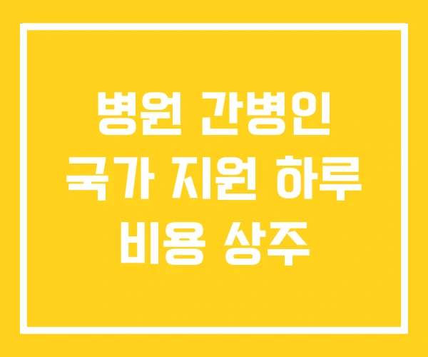병원 간병인 국가 지원 하루 비용 상주 병원 간병인 국가 지원 하루 비용 상주