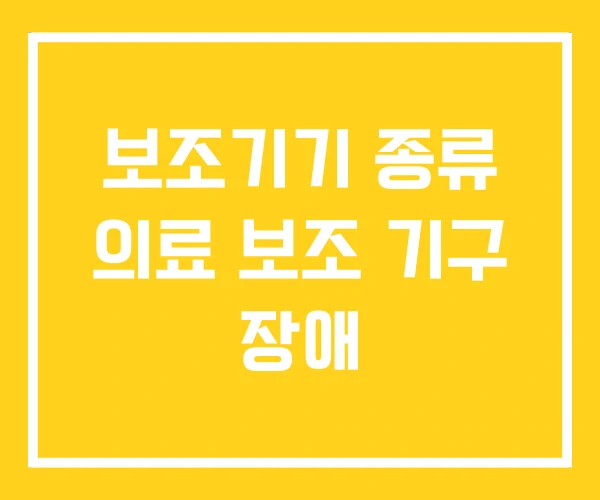 보조기기 종류 의료 보조 기구 장애