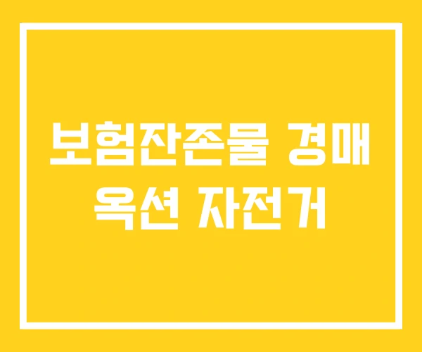 보험잔존물 경매 옥션 자전거 보험잔존물 경매 옥션 자전거