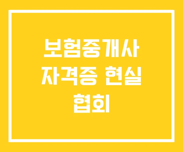 보험중개사 자격증 현실 협회