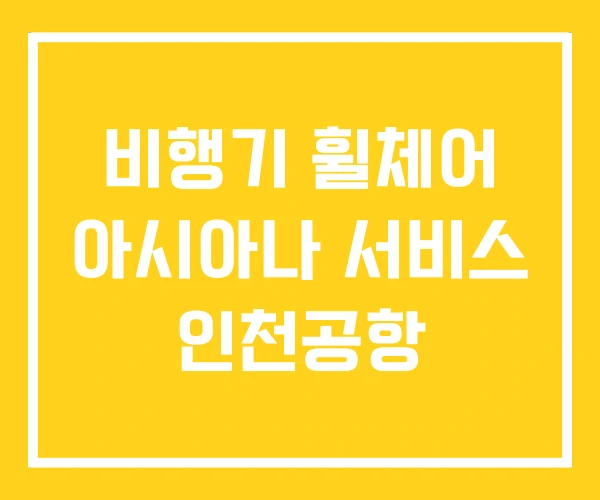 비행기 휠체어 아시아나 서비스 인천공항