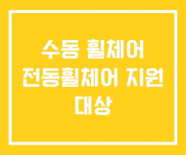 수동 휠체어 전동휠체어 지원 대상