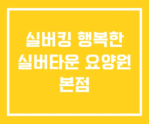실버킹 행복한 실버타운 요양원 본점 실버킹 행복한 실버타운 요양원 본점