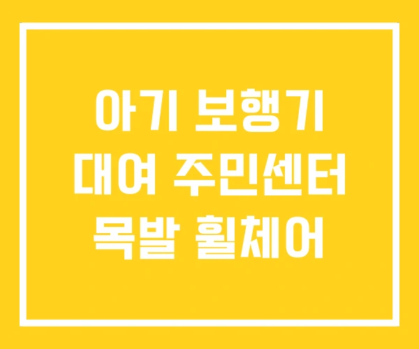 아기 보행기 대여 주민센터 목발 휠체어 아기 보행기 대여 주민센터 목발 휠체어