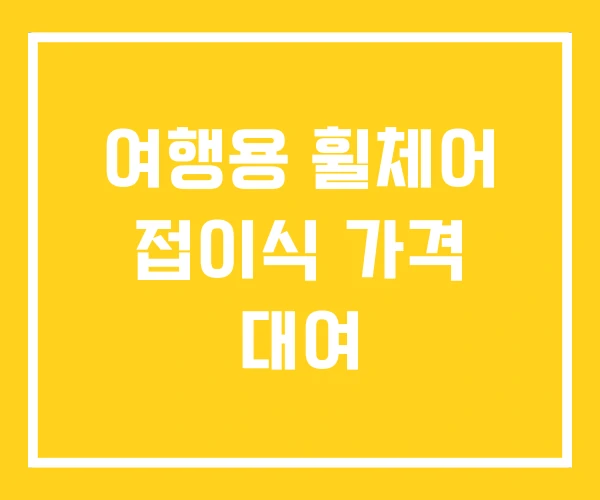 여행용 휠체어 접이식 가격 대여 여행용 휠체어 접이식 가격 대여