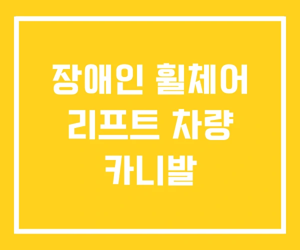 장애인 휠체어 리프트 차량 카니발