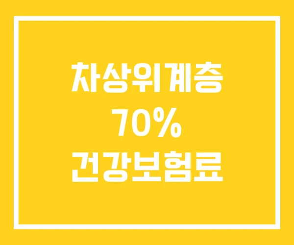 차상위계층 70% 건강보험료