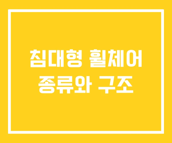 침대형 휠체어 종류와 구조
