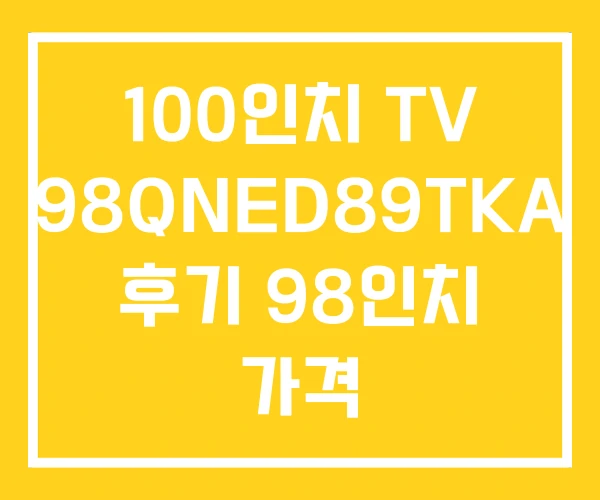 100인치 TV 98QNED89TKA 후기 98인치 가격