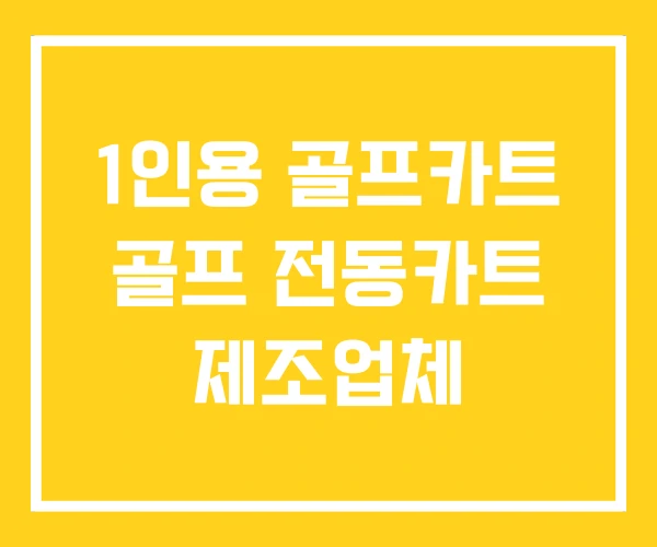 1인용 골프카트 골프 전동카트 제조업체