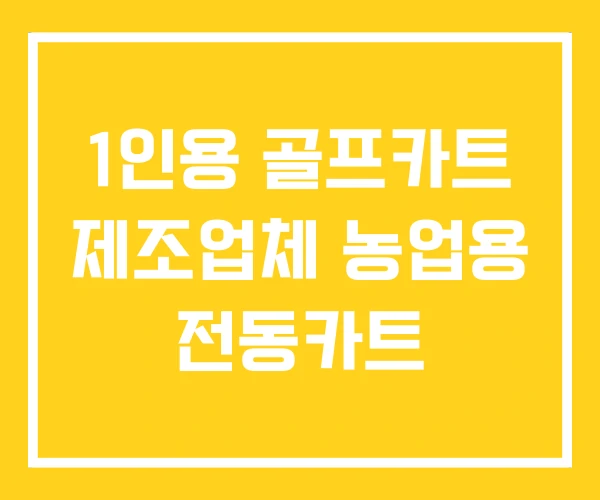 1인용 골프카트 제조업체 농업용 전동카트