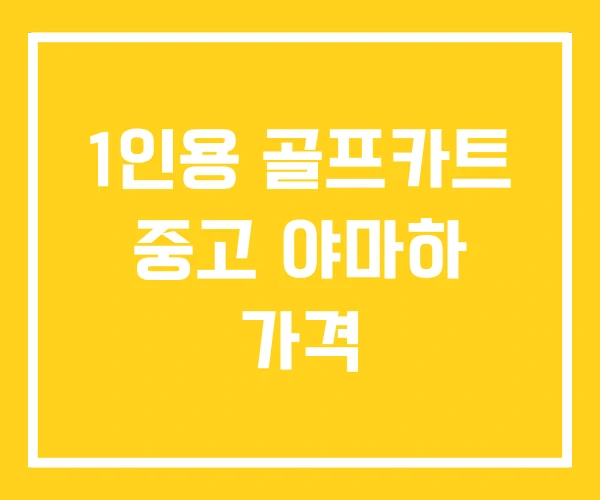 1인용 골프카트 중고 야마하 가격