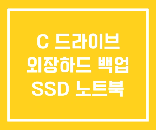 C 드라이브 외장하드 백업 SSD 노트북 C 드라이브 외장하드 백업 SSD 노트북