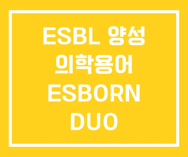 ESBL 양성 의학용어 ESBORN DUO