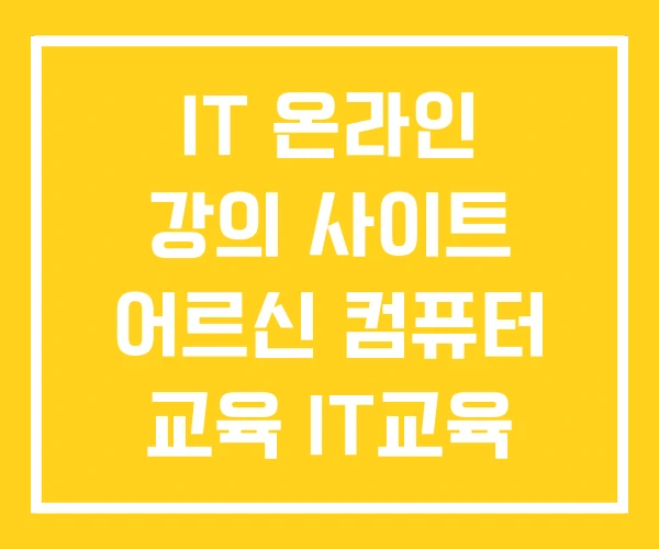 IT 온라인 강의 사이트 어르신 컴퓨터 교육 IT교육 IT 온라인 강의 사이트 어르신 컴퓨터 교육 IT교육